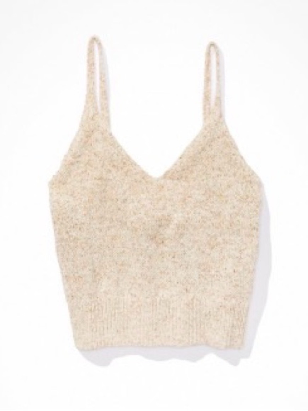 New American Eagle Outfitters Beige V-Neck Soft Spaghetti Strap Tank Medium